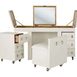 KARE Design Coiffeuses|Coiffeuse Diva Croco Blanche (4 Pcs)