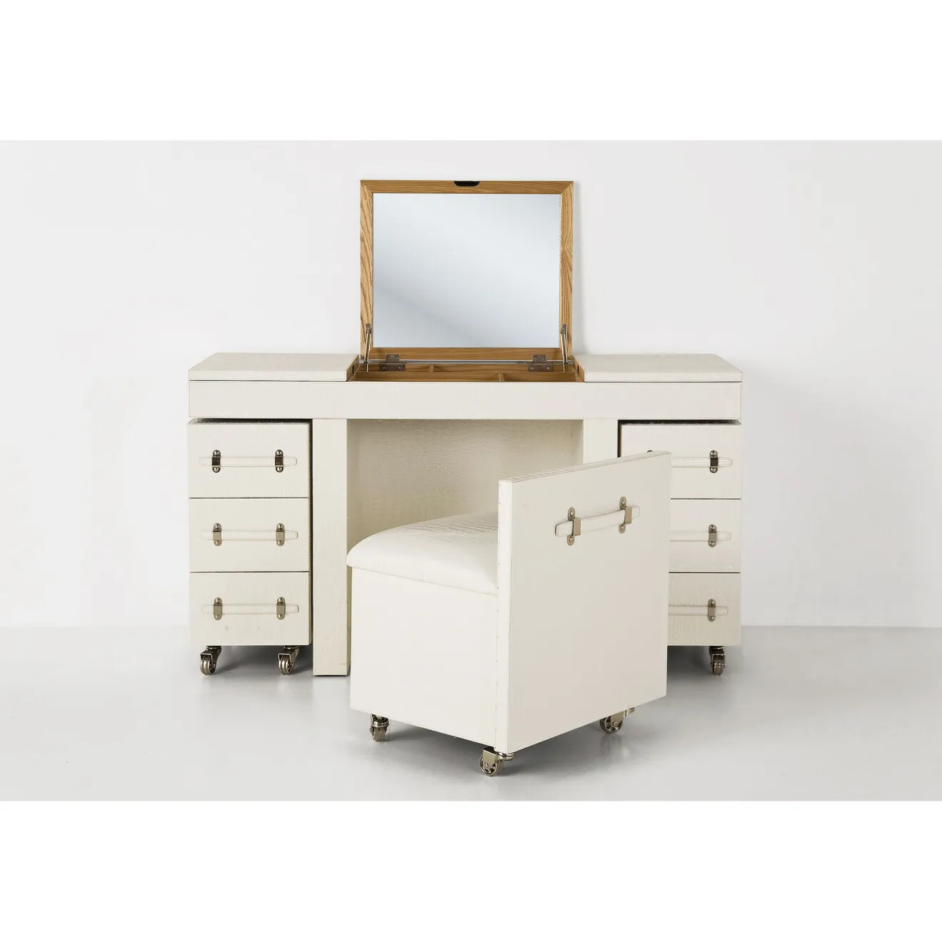 KARE Design Coiffeuses|Coiffeuse Diva Croco Blanche (4 Pcs)