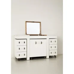 KARE Design Coiffeuses|Coiffeuse Diva Croco Blanche (4 Pcs)