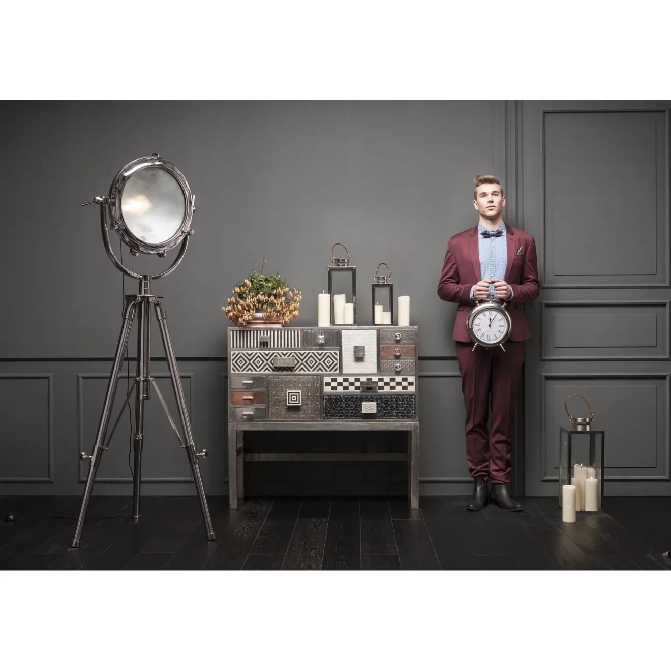 KARE Design Buffets Hauts|Commode Haute Chalet Argent 13 Tiroirs