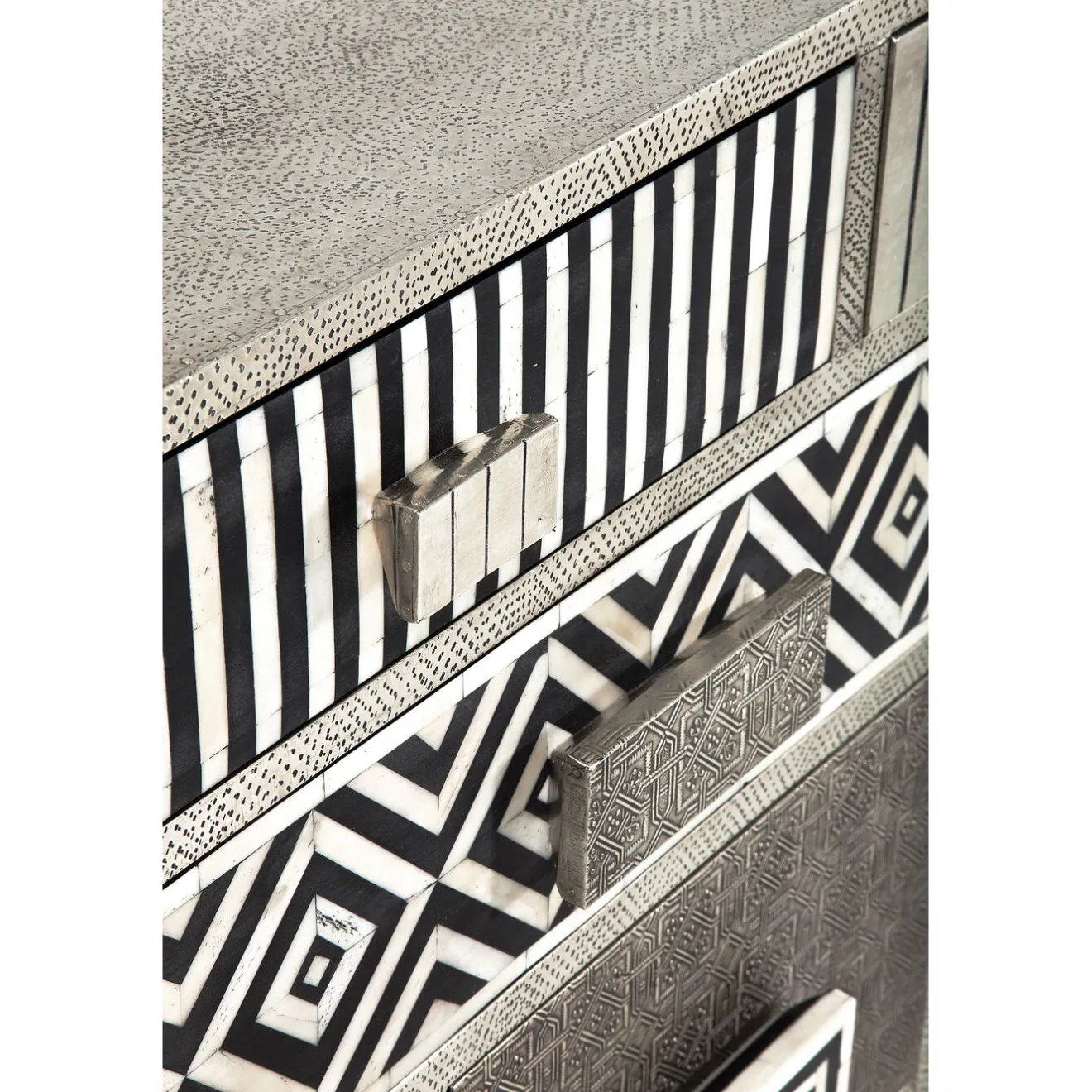 KARE Design Buffets Hauts|Commode Haute Chalet Argent 13 Tiroirs