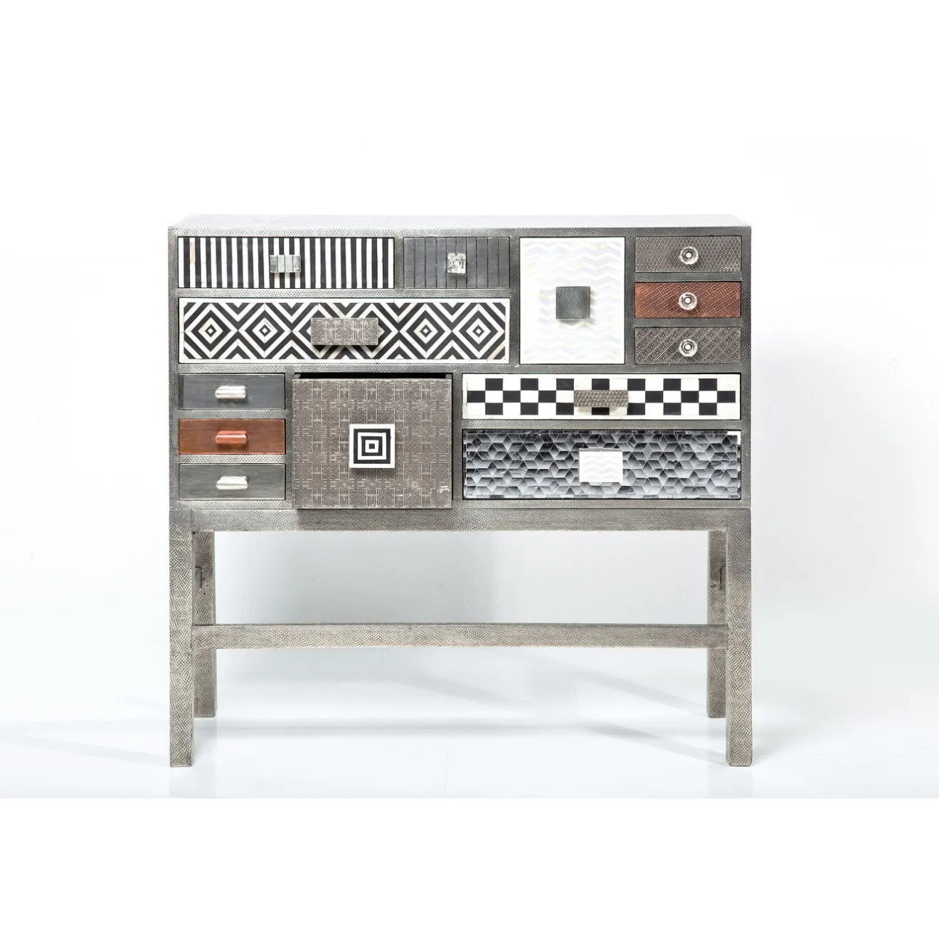 KARE Design Buffets Hauts|Commode Haute Chalet Argent 13 Tiroirs