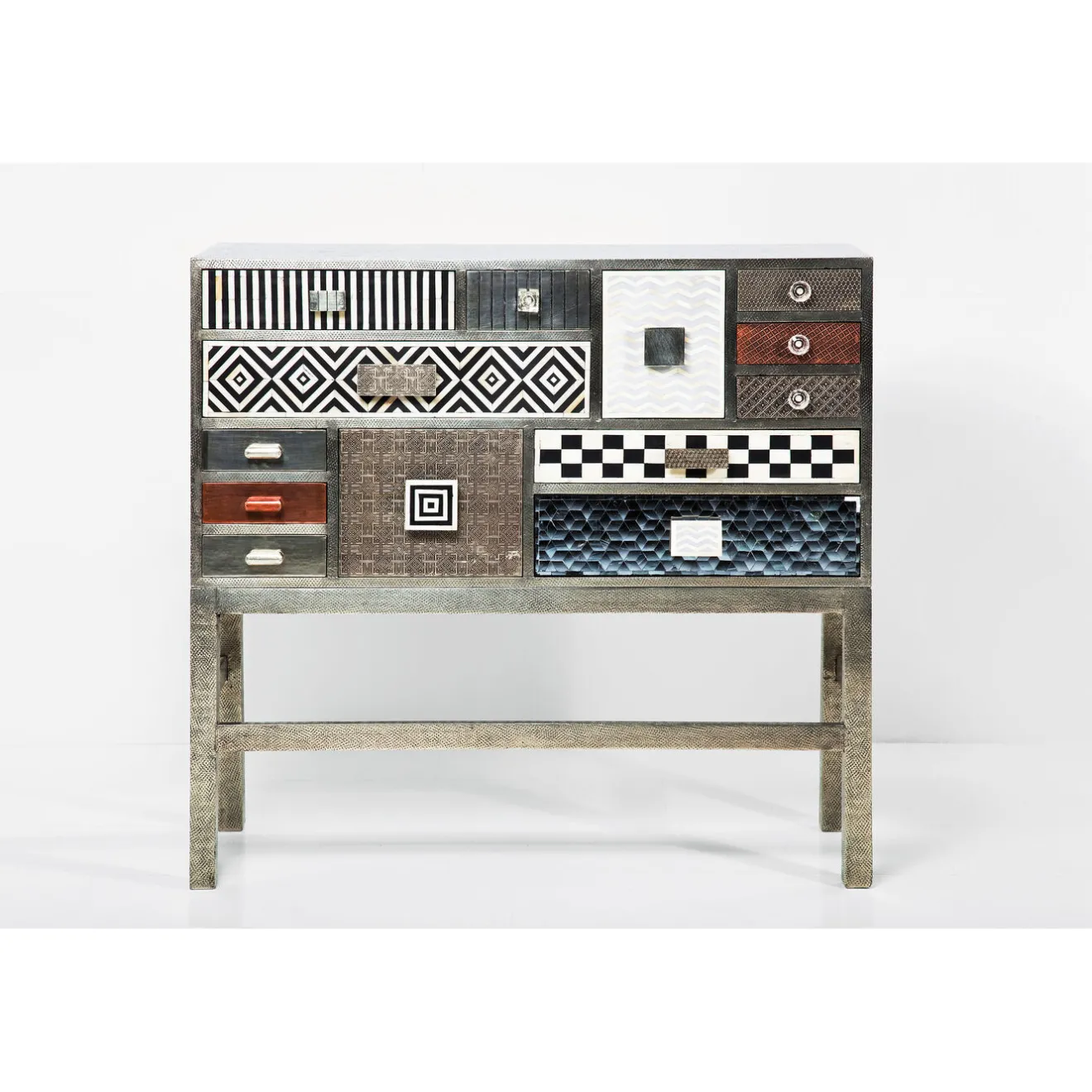 KARE Design Buffets Hauts|Commode Haute Chalet Argent 13 Tiroirs