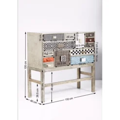 KARE Design Buffets Hauts|Commode Haute Chalet Argent 13 Tiroirs