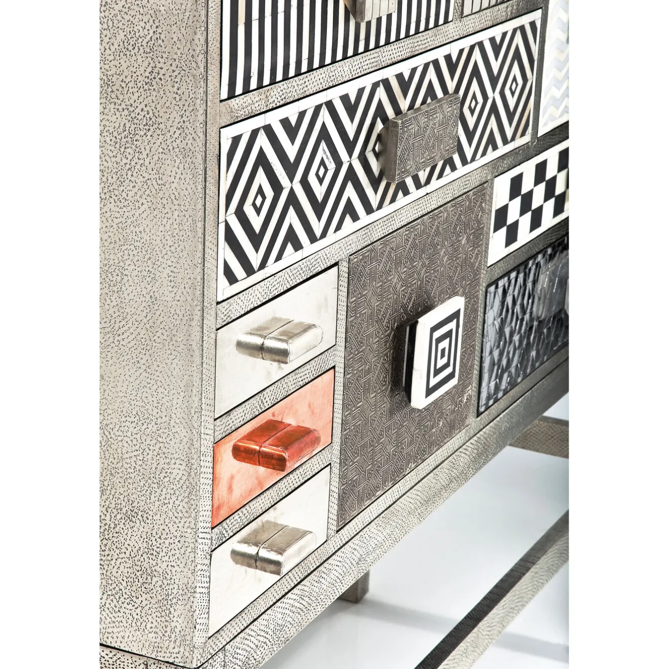 KARE Design Buffets Hauts|Commode Haute Chalet Argent 13 Tiroirs