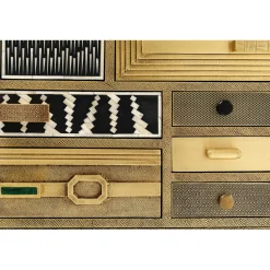 KARE Design Buffets Hauts|Commode Haute Chalet Dore 13 Tiroirs