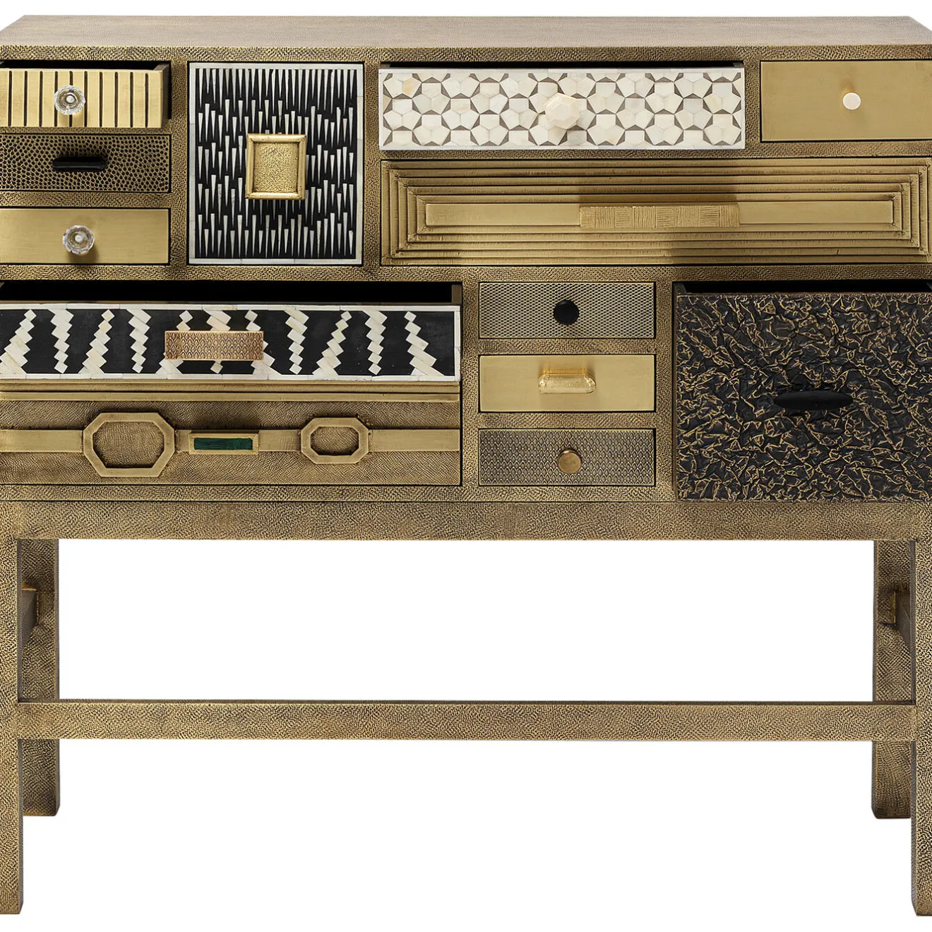 KARE Design Buffets Hauts|Commode Haute Chalet Dore 13 Tiroirs