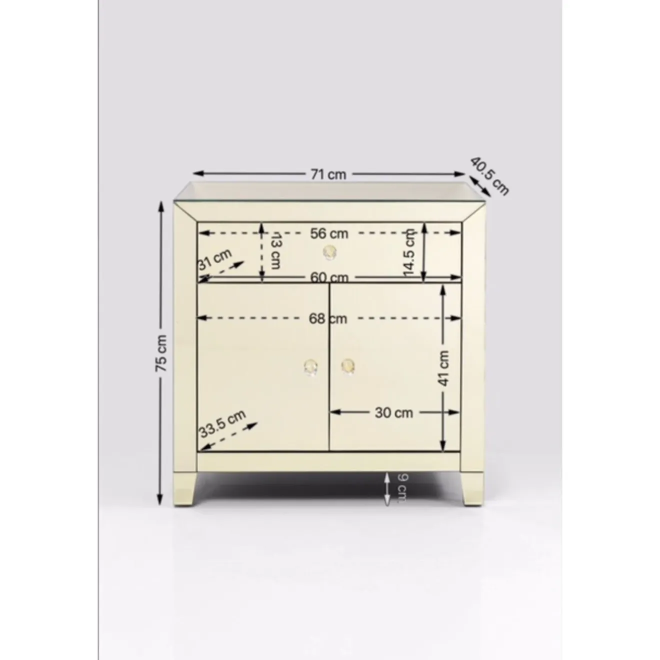 KARE Design Commodes|Commode Luxury Champagne 2-Portes,1-Tiroir
