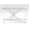 KARE Design Consoles|Console Laser Argente-Verre Clair 120X40
