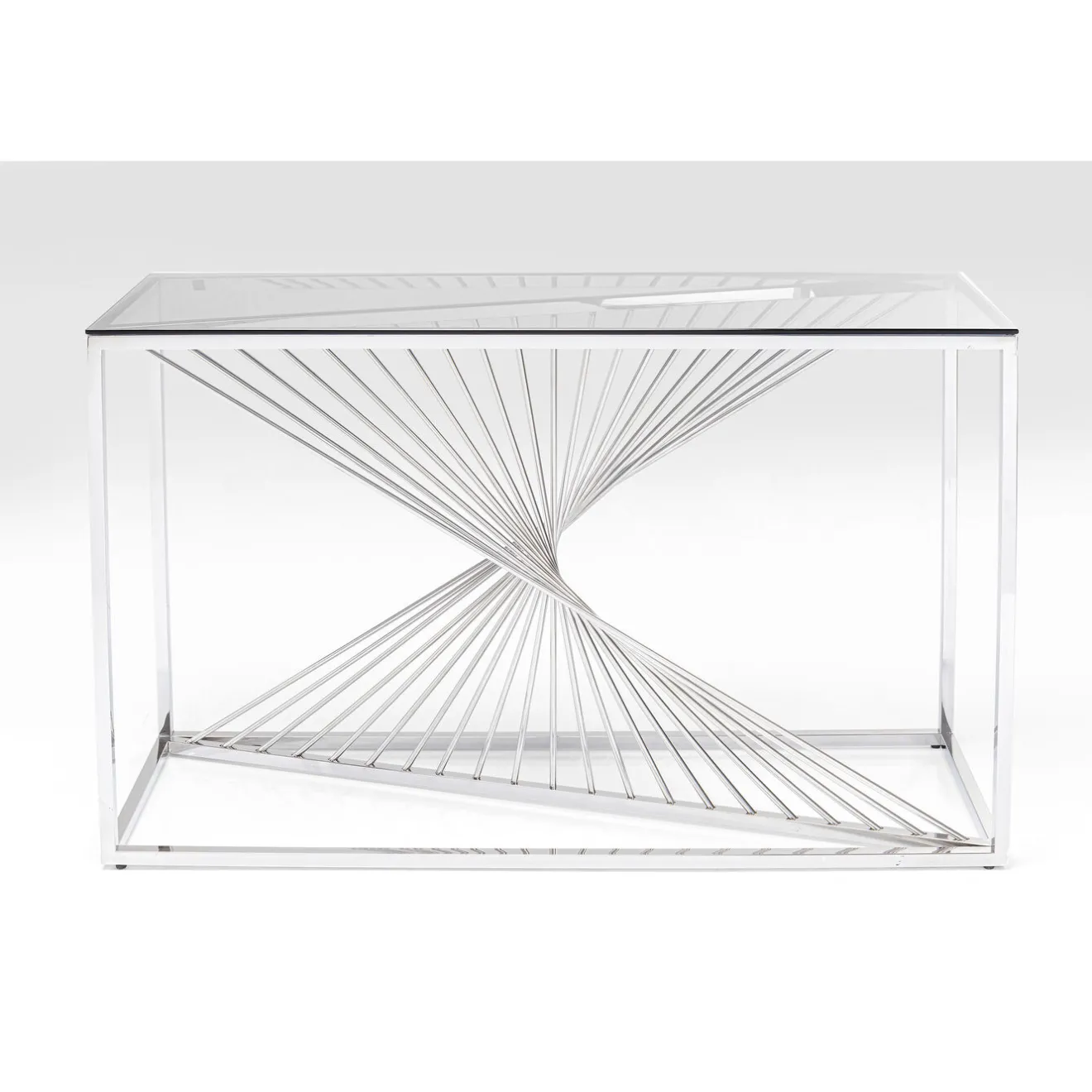 KARE Design Consoles|Console Laser Argente-Verre Clair 120X40