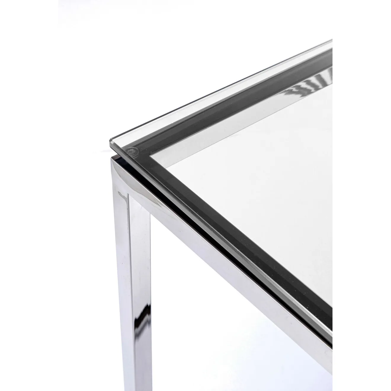 KARE Design Consoles|Console Laser Argente-Verre Clair 120X40