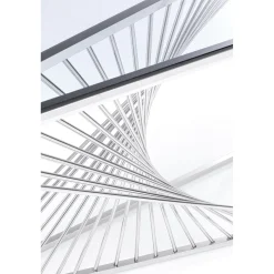 KARE Design Consoles|Console Laser Argente-Verre Clair 120X40