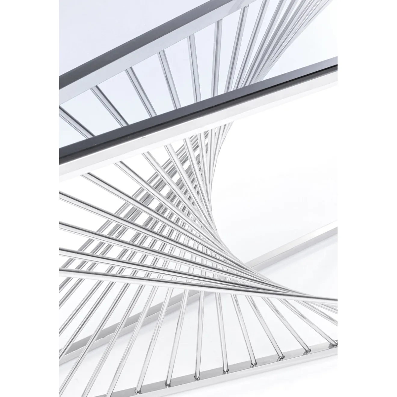 KARE Design Consoles|Console Laser Argente-Verre Clair 120X40