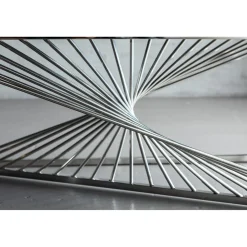 KARE Design Consoles|Console Laser Argente-Verre Clair 120X40