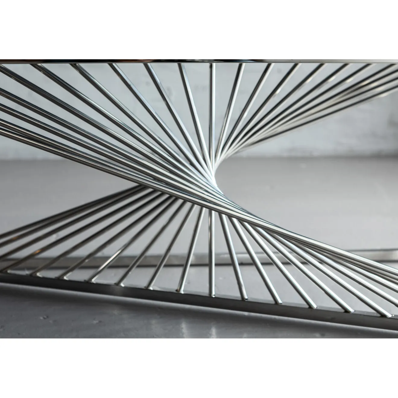 KARE Design Consoles|Console Laser Argente-Verre Clair 120X40