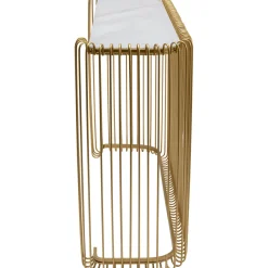 KARE Design Consoles|Console Wire Verre Marbre Dore 142X89Cm