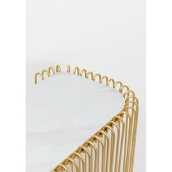 KARE Design Consoles|Console Wire Verre Marbre Dore 142X89Cm