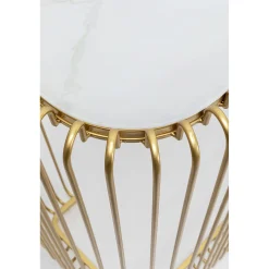 KARE Design Consoles|Console Wire Verre Marbre Dore 142X89Cm