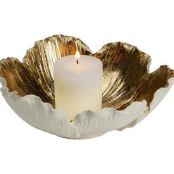 KARE Design Coupes Décoratives|Coupe Décorative Flower Bloom Creme-Dore O25Cm