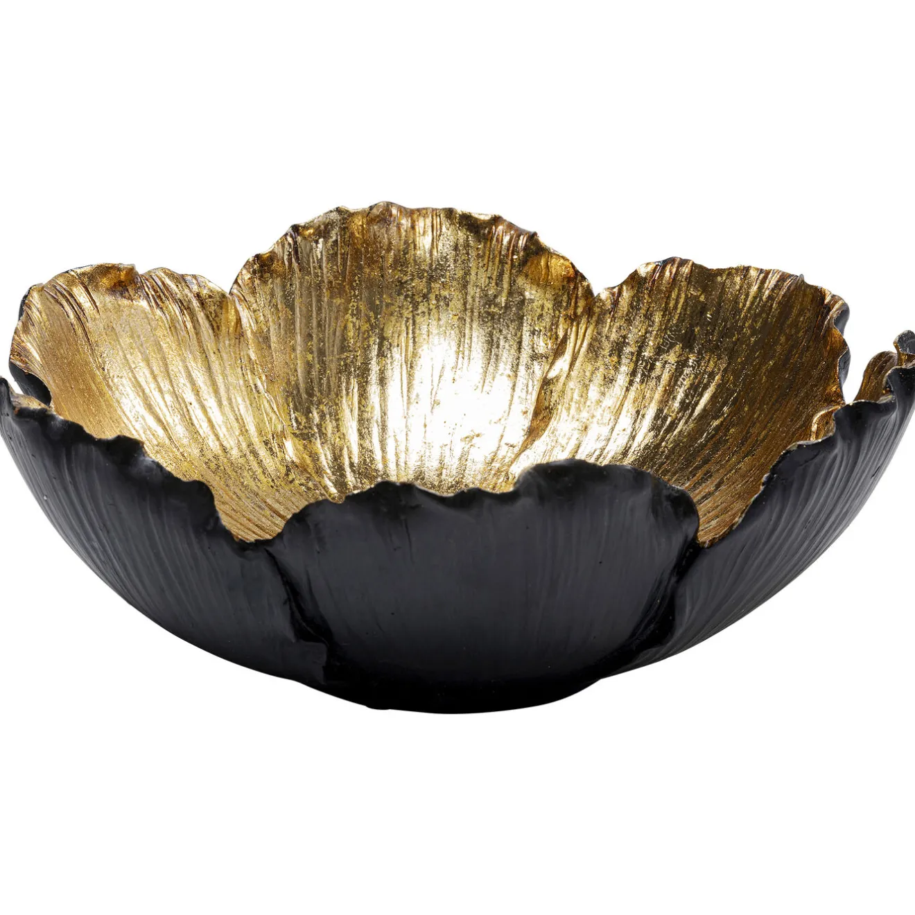 KARE Design Coupes Décoratives|Coupe Décorative Flower Bloom Noir-Dore O25Cm