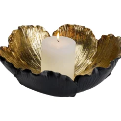 KARE Design Coupes Décoratives|Coupe Décorative Flower Bloom Noir-Dore O25Cm
