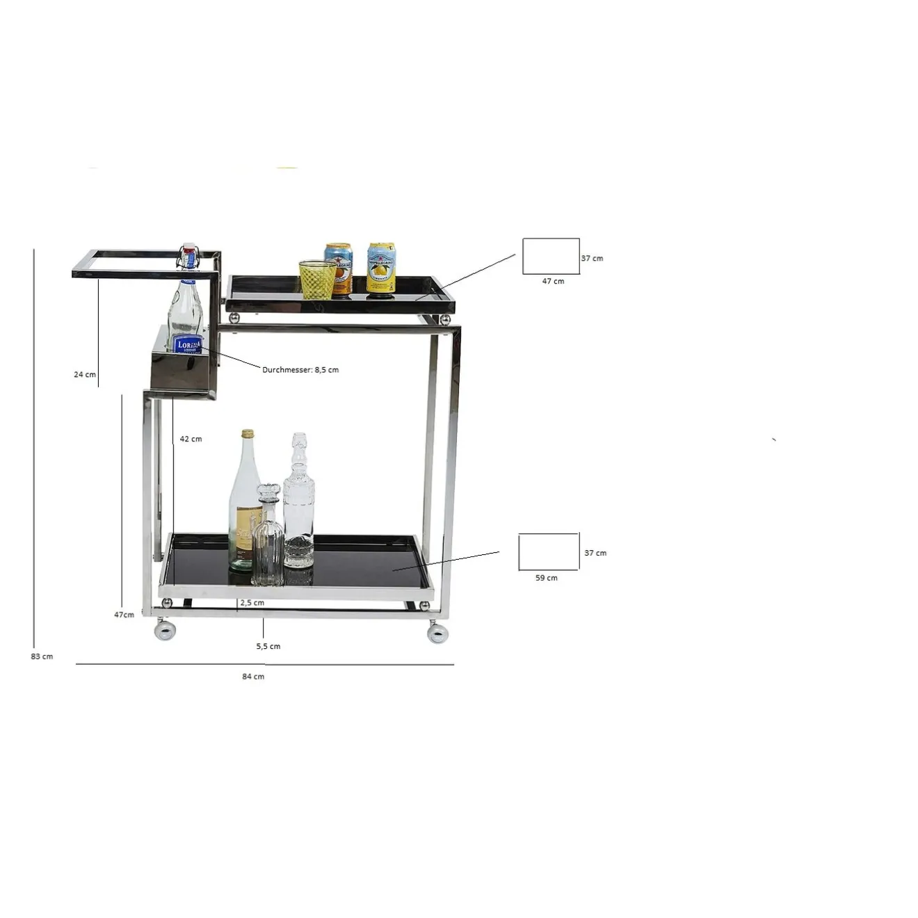 KARE Design Dessertes|Desserte Barfly Chrome