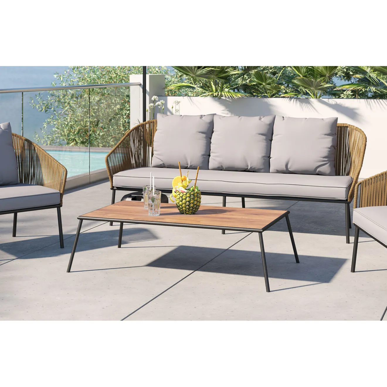 KARE Design Mobilier Lounge|Ensemble De Sieges Elba Nature Cinque (4-Pcs)