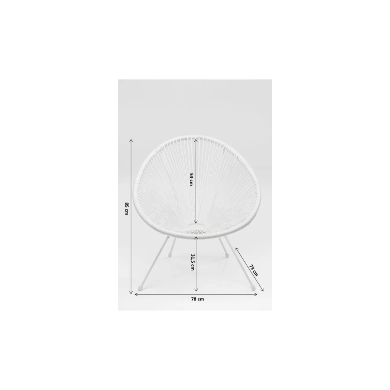 KARE Design Mobilier Lounge|Fauteuil Acapulco Blanc