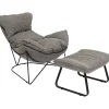 KARE Design Fauteuils Relax|Fauteuil Avec Repose-Pied Snuggle Gris (2/Parts)