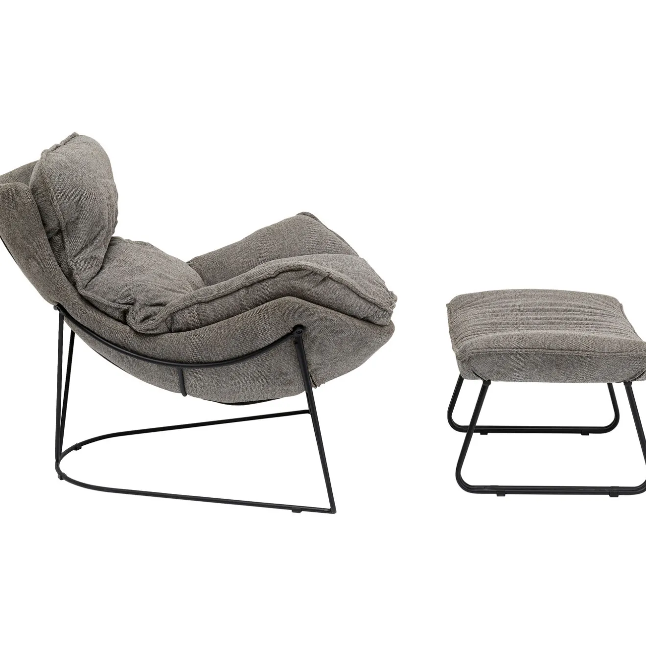 KARE Design Fauteuils Relax|Fauteuil Avec Repose-Pied Snuggle Gris (2/Parts)