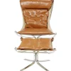 KARE Design Fauteuils Relax|Fauteuil Avec Tabouret Washington Marron