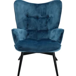 KARE Design Fauteuils À Oreilles|Fauteuil Black Vicky Velours Petrole