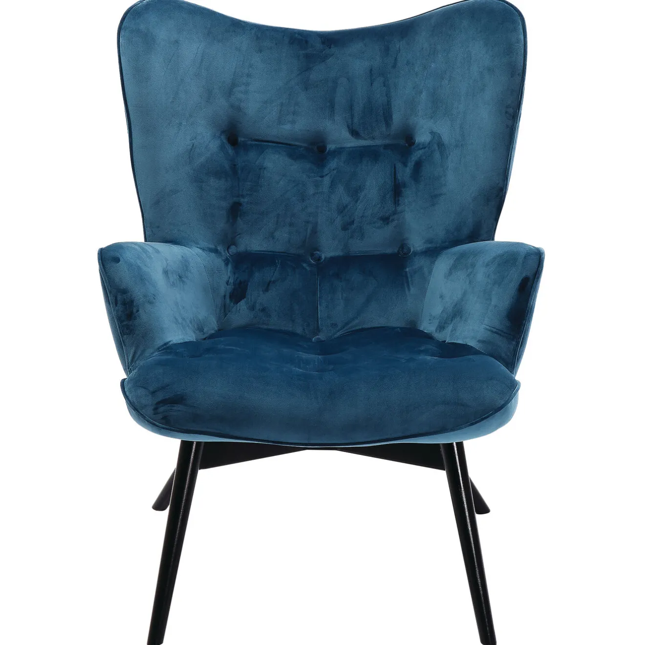 KARE Design Fauteuils À Oreilles|Fauteuil Black Vicky Velours Petrole