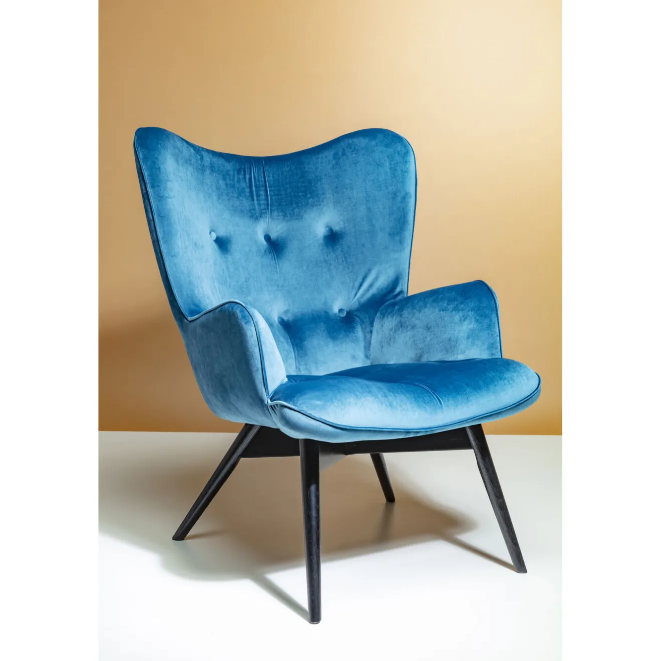 KARE Design Fauteuils À Oreilles|Fauteuil Black Vicky Velours Petrole