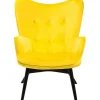KARE Design Fauteuils À Oreilles|Fauteuil Black Vicky Velours Jaune