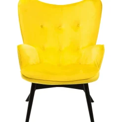 KARE Design Fauteuils À Oreilles|Fauteuil Black Vicky Velours Jaune