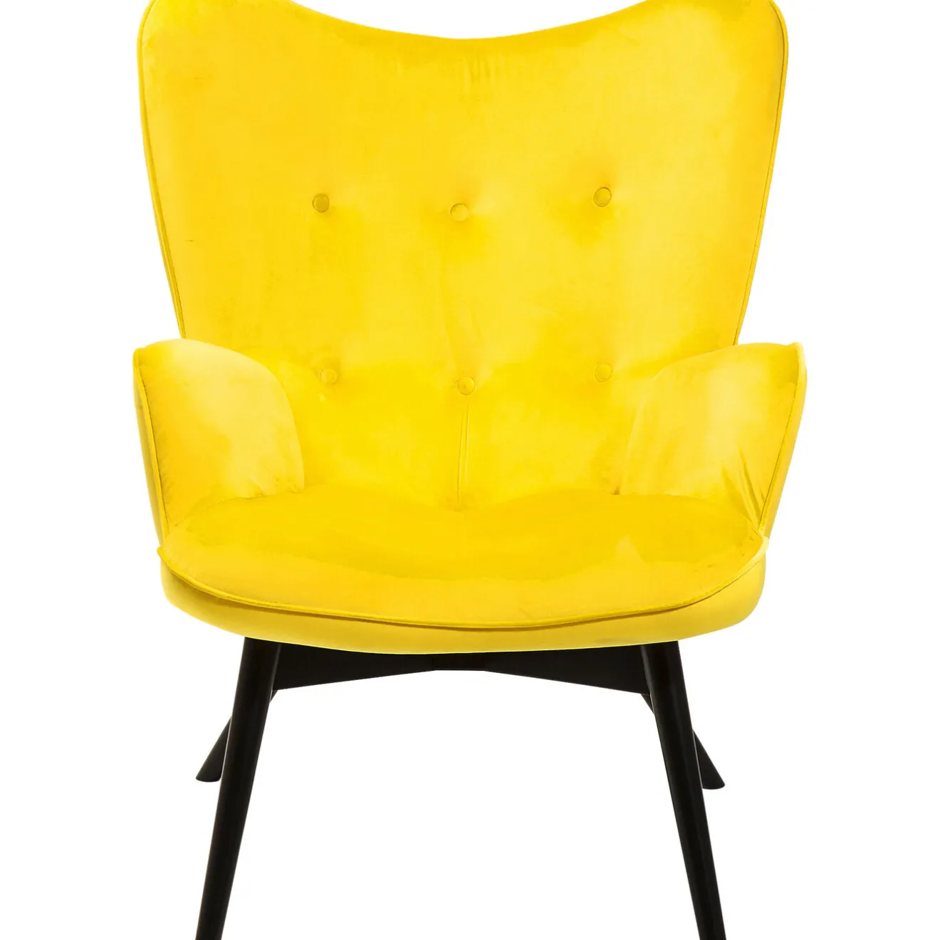 KARE Design Fauteuils À Oreilles|Fauteuil Black Vicky Velours Jaune