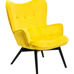 KARE Design Fauteuils À Oreilles|Fauteuil Black Vicky Velours Jaune