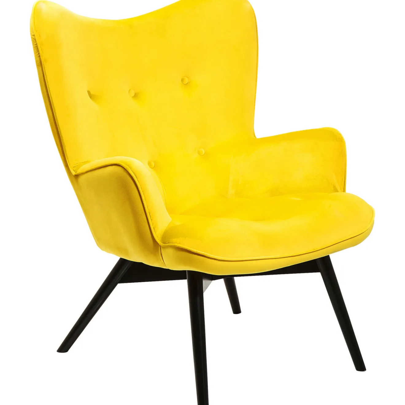 KARE Design Fauteuils À Oreilles|Fauteuil Black Vicky Velours Jaune