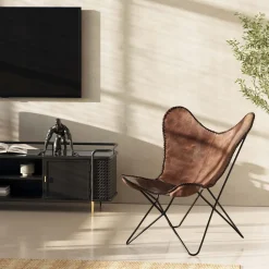 KARE Design Fauteuils À Oreilles|Fauteuil California Cuir Marron Fonce