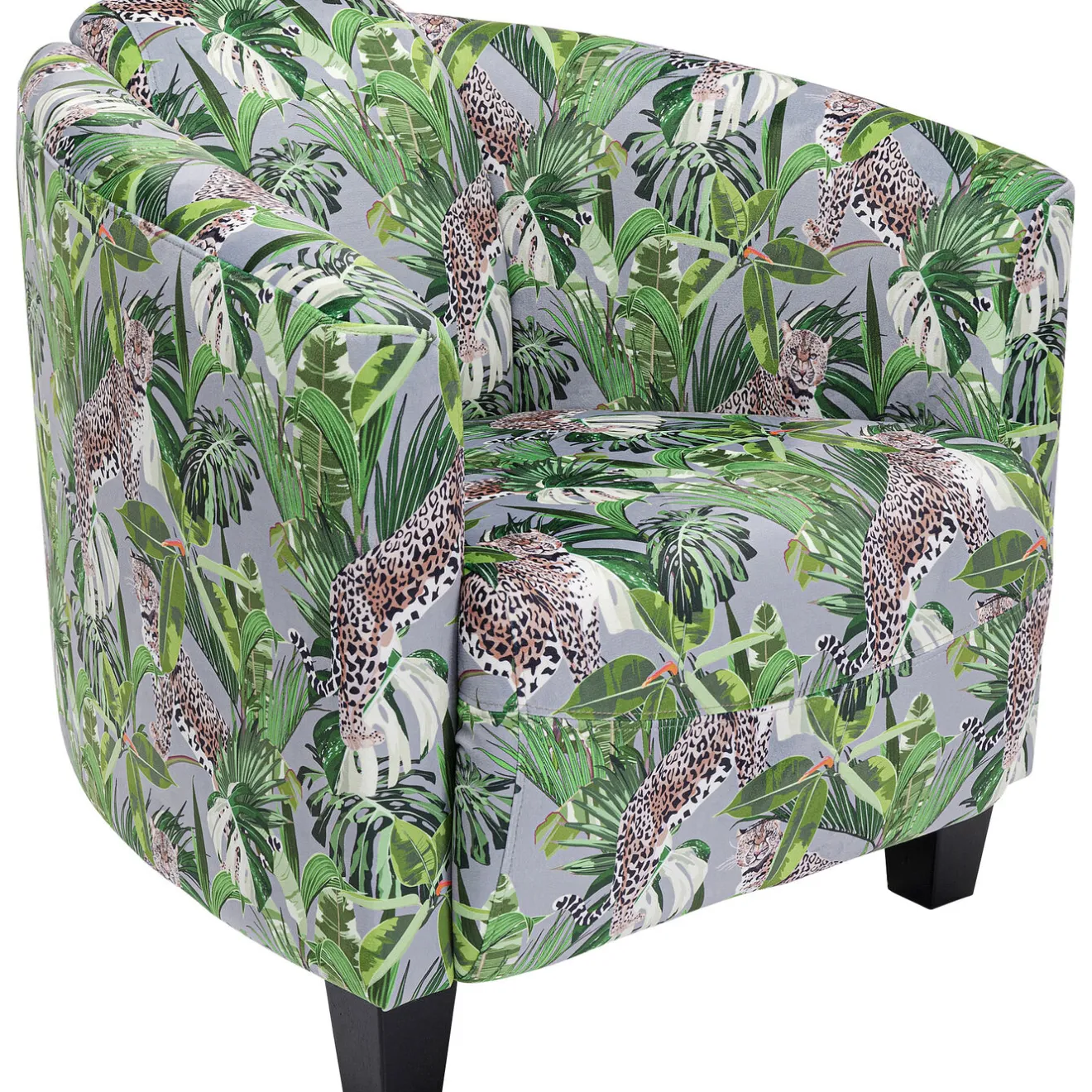 KARE Design Fauteuils Club|Fauteuil Cigar Lounge Jungle Vert