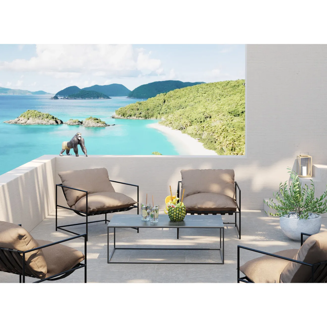 KARE Design Autres Meubles Extérieurs|Fauteuil Cuby Garden Marron