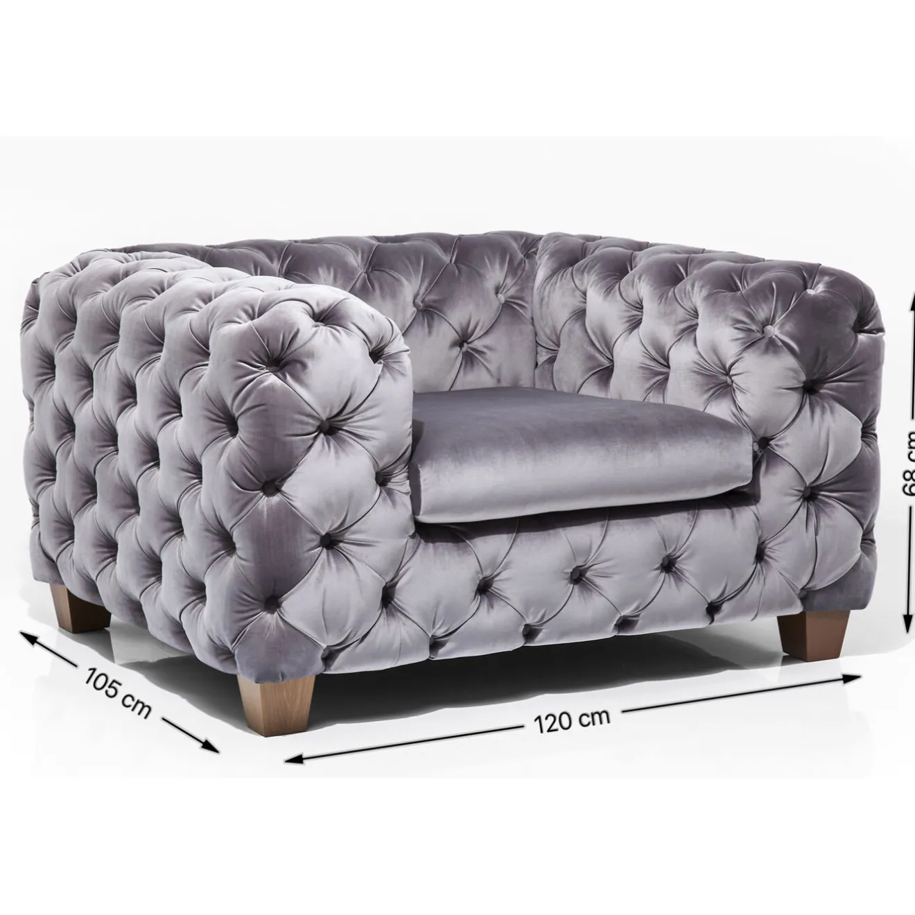 KARE Design Fauteuils Xxl|Fauteuil Desire Gris Argente