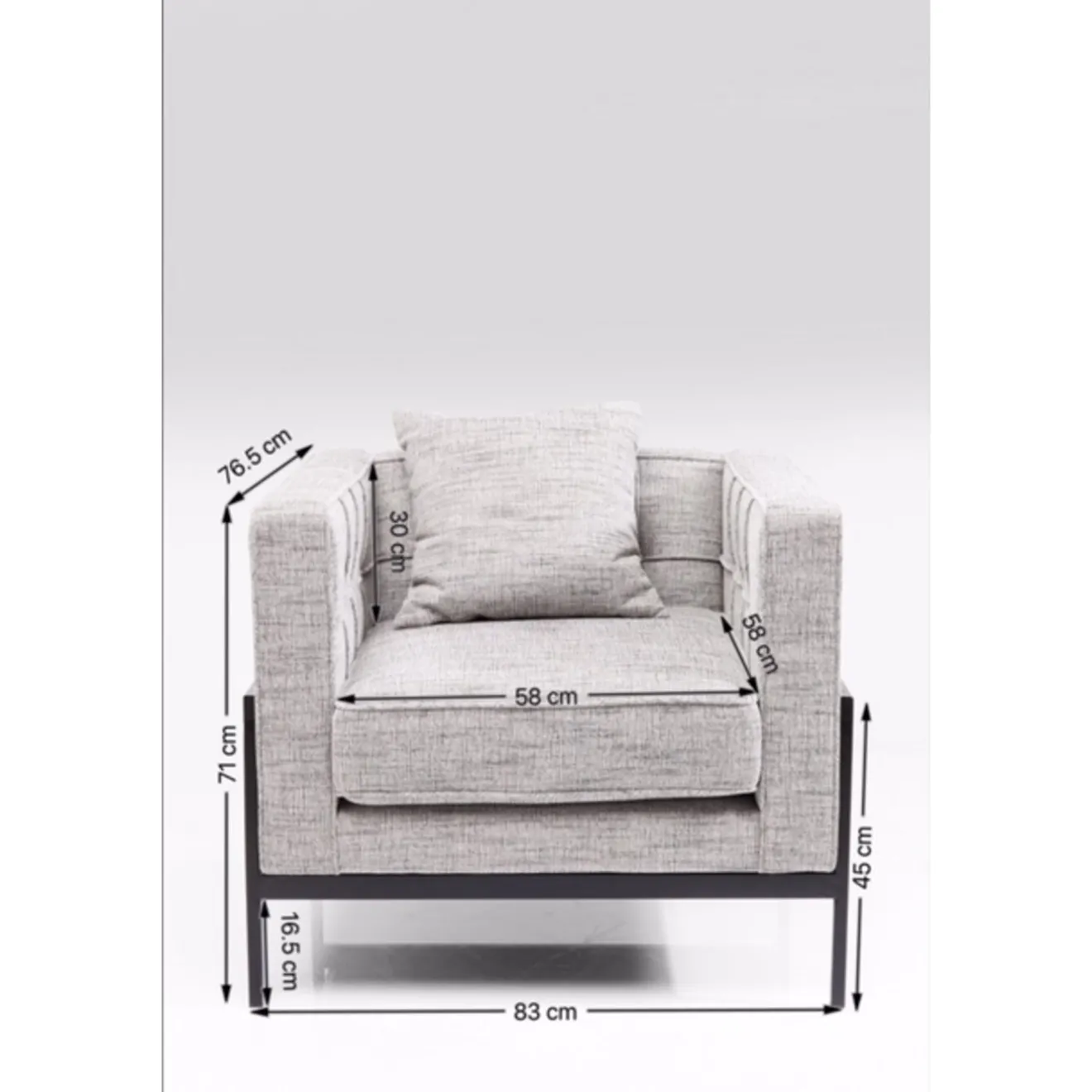 KARE Design Fauteuils Club|Fauteuil Loft Salt & Pepper