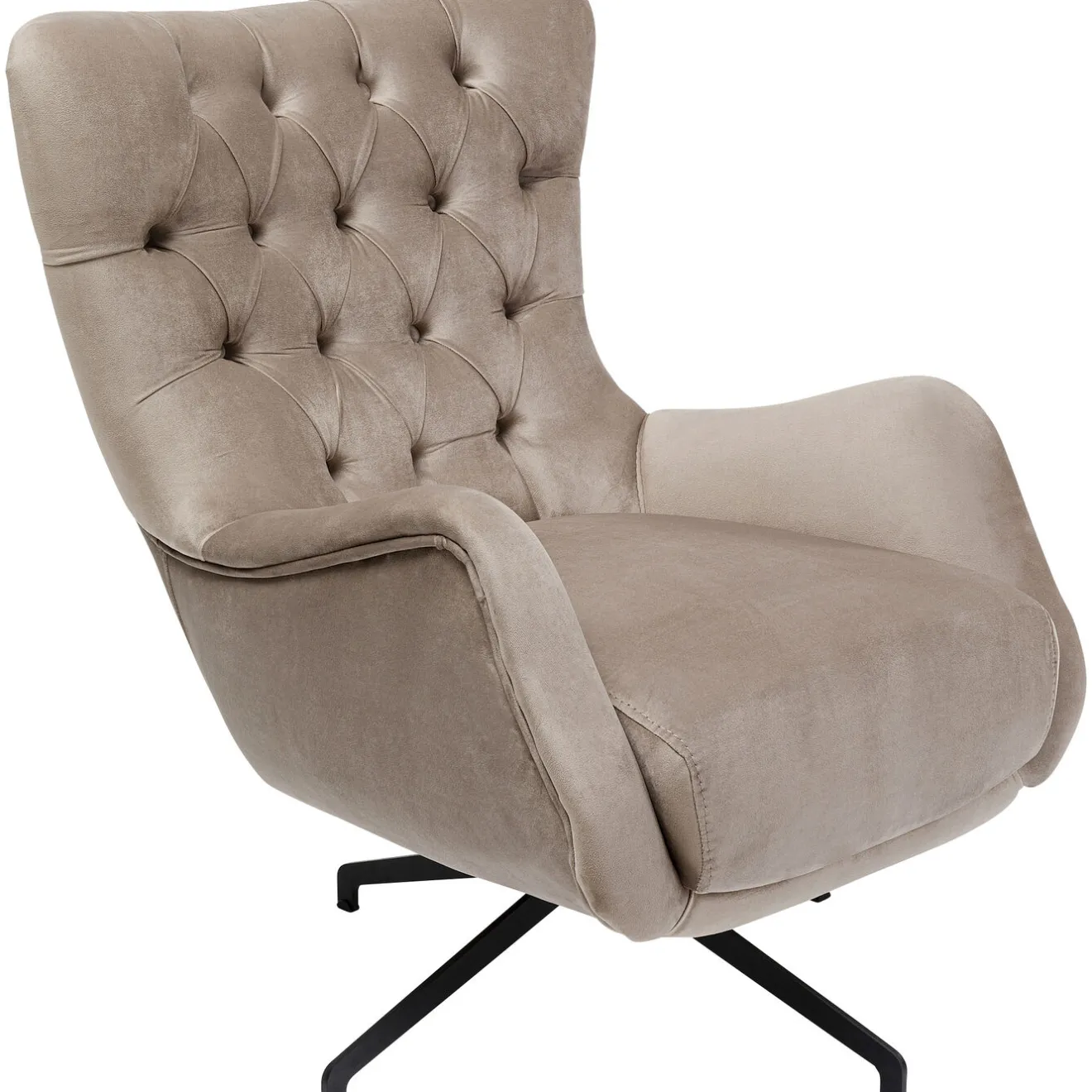 KARE Design Fauteuils Pivotants|Fauteuil Pivotant Bellissima Velours Beige