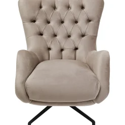 KARE Design Fauteuils Pivotants|Fauteuil Pivotant Bellissima Velours Beige