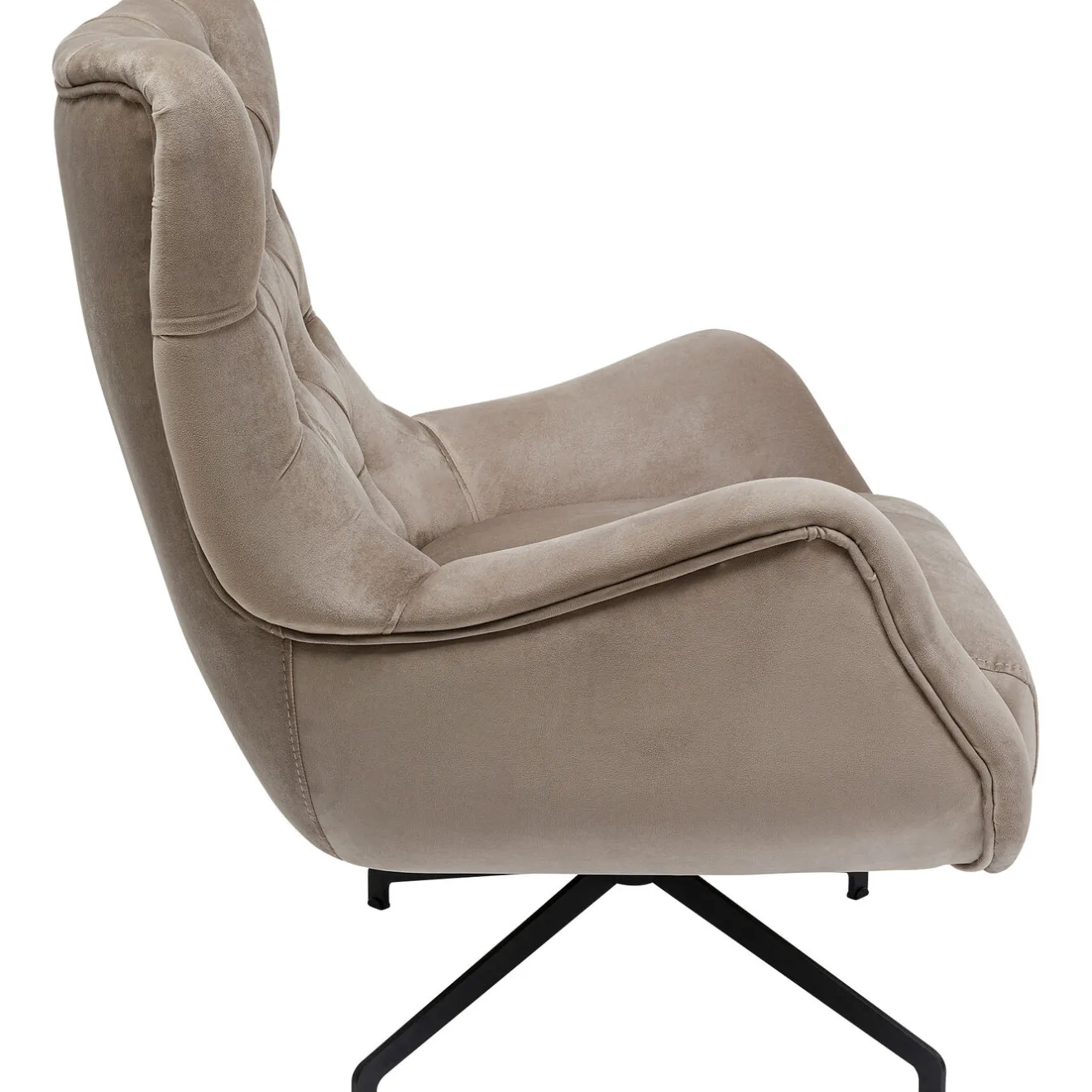 KARE Design Fauteuils Pivotants|Fauteuil Pivotant Bellissima Velours Beige