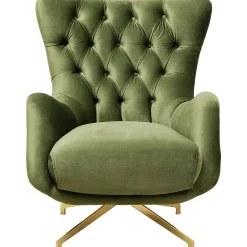 KARE Design Fauteuils Pivotants|Fauteuil Pivotant Bellissima Velours Vert