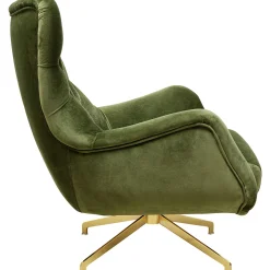 KARE Design Fauteuils Pivotants|Fauteuil Pivotant Bellissima Velours Vert