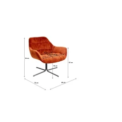 KARE Design Fauteuils Pivotants|Fauteuil Pivotant Bristol Rouge Rouille